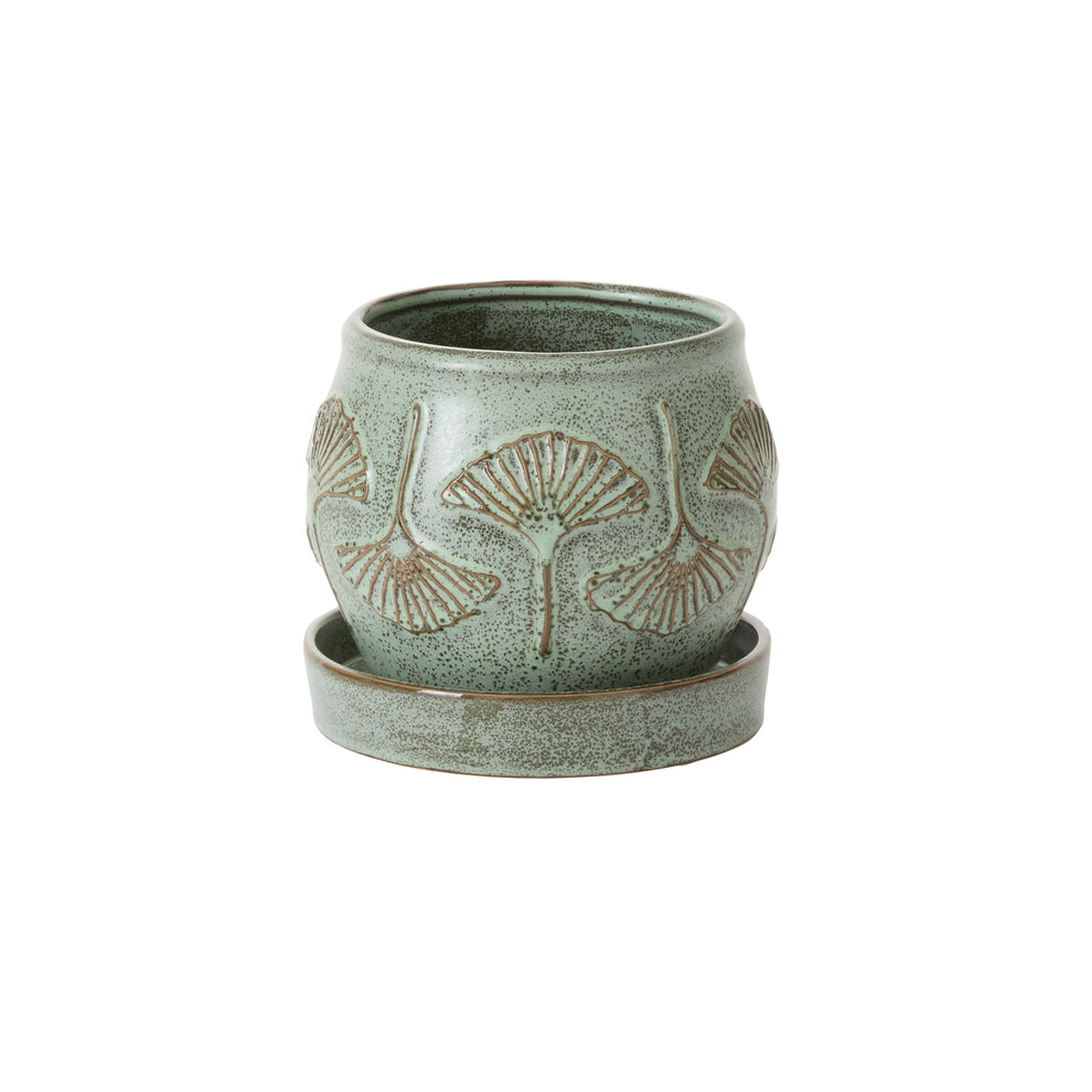 Biloba Pot with Saucer Set of 2 By Accent Decor | Planters, Troughs & Cachepots | Modishstore - 7