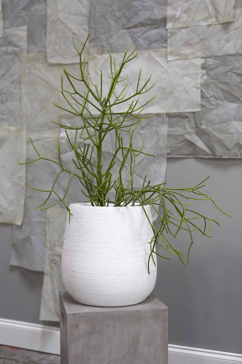 Benji Pot 14.5" x  13.5" White By Accent Decor| Planters, Troughs & Cachepots | Modishstore - 4