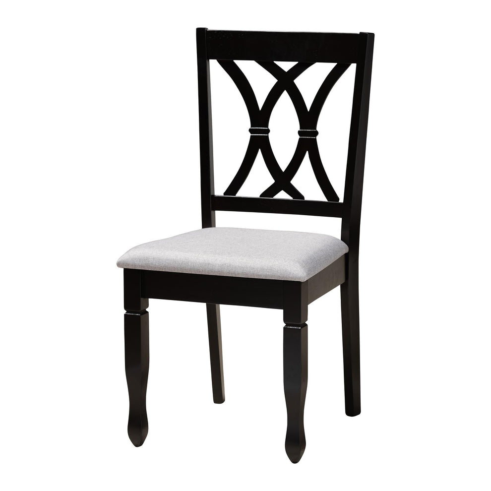 Baxton Studio Irene Modern Grey Fabric and Dark Brown Finished Wood 5-Piece Dining Set | Dining Sets | Modishstore - 5