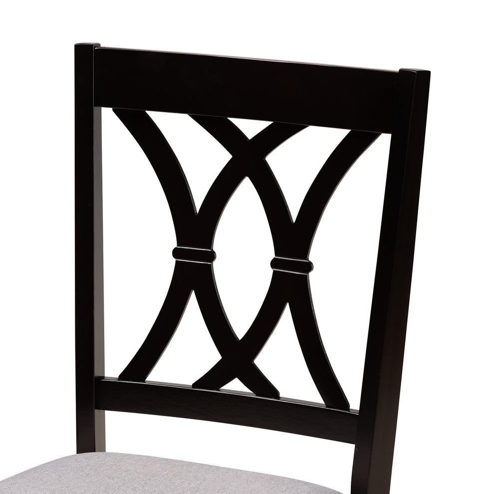 Baxton Studio Irene Modern Grey Fabric and Dark Brown Finished Wood 5-Piece Dining Set | Dining Sets | Modishstore - 8