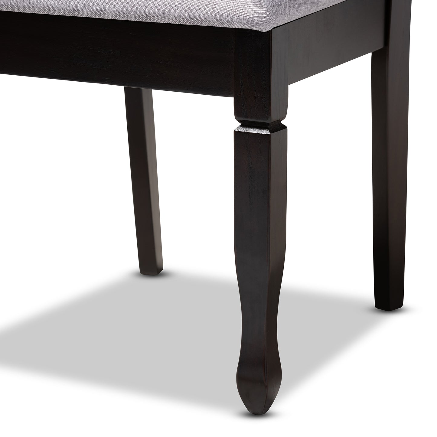 Baxton Studio Reneau Modern and Contemporary Sand Fabric Upholstered Espresso Brown Finished Wood Dining Chair Set of 4 | Dining Chairs | Modishstore - 12