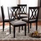 Baxton Studio Reneau Modern and Contemporary Sand Fabric Upholstered Espresso Brown Finished Wood Dining Chair Set of 4 | Dining Chairs | Modishstore - 8