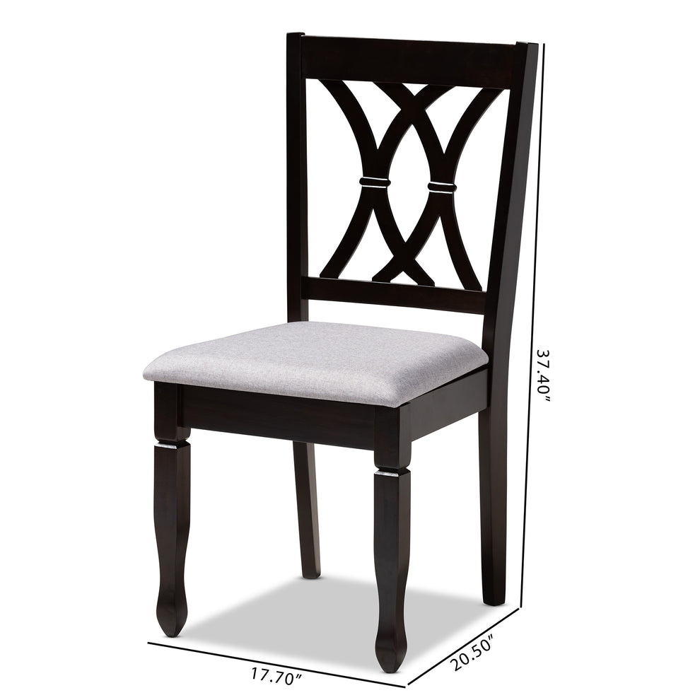 Baxton Studio Reneau Modern and Contemporary Sand Fabric Upholstered Espresso Brown Finished Wood Dining Chair Set of 4 | Dining Chairs | Modishstore - 14