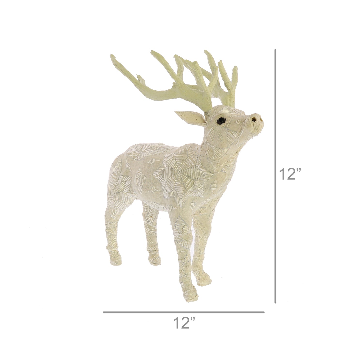 Scandinavian Stag Standing - Small - Embroidered White Set Of 4 By HomArt | Ornaments | Modishstore - 4