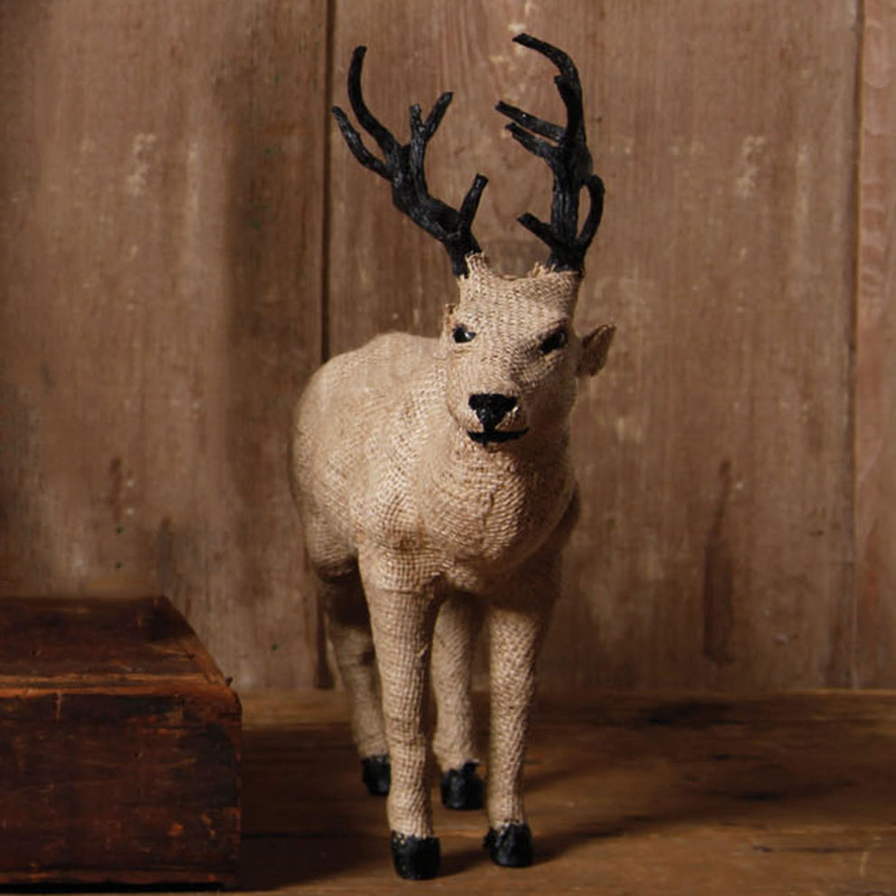 Burlap Stag Head Up - Large - Natural By HomArt | Animals & Pets | Modishstore - 2