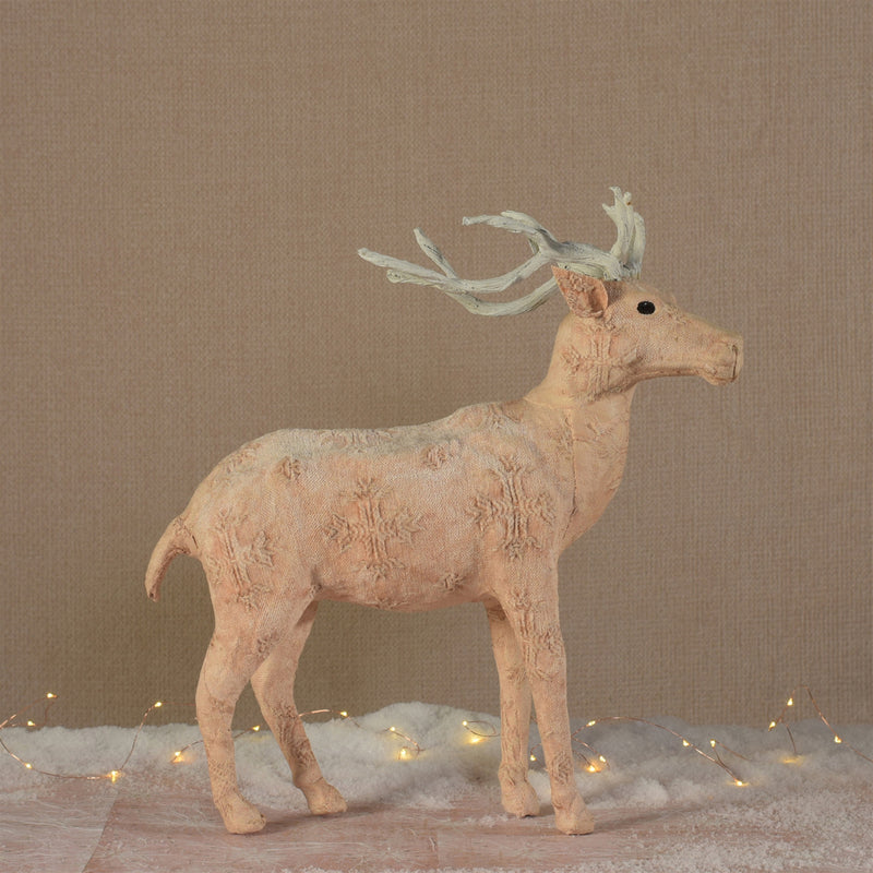 Blush Stag Standing - Large - Stonewashed Pink By HomArt | Animals & Pets | Modishstore - 1