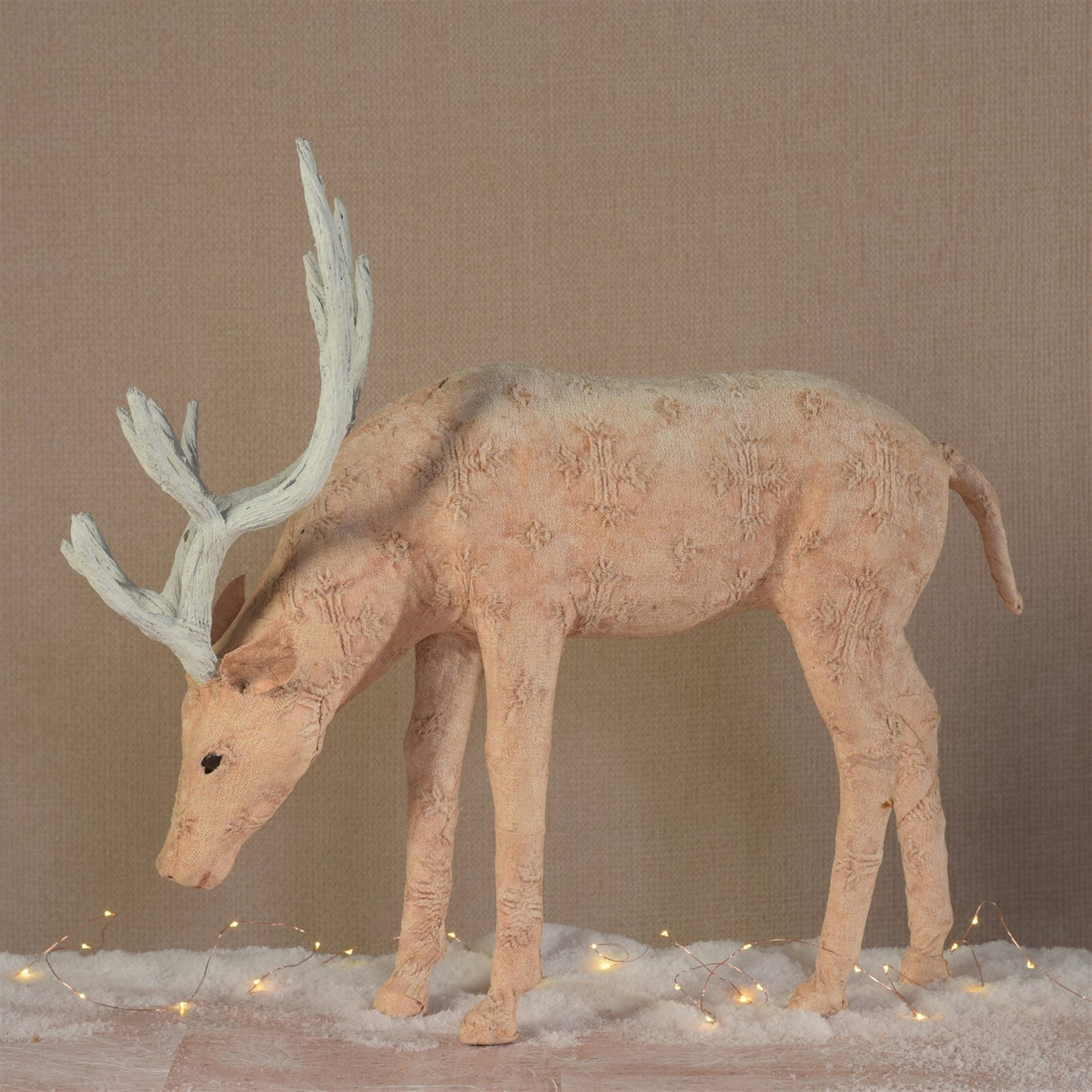 Blush Stag Grazing- Ex Large - Stonewashed Pink By HomArt | Animals & Pets | Modishstore - 1