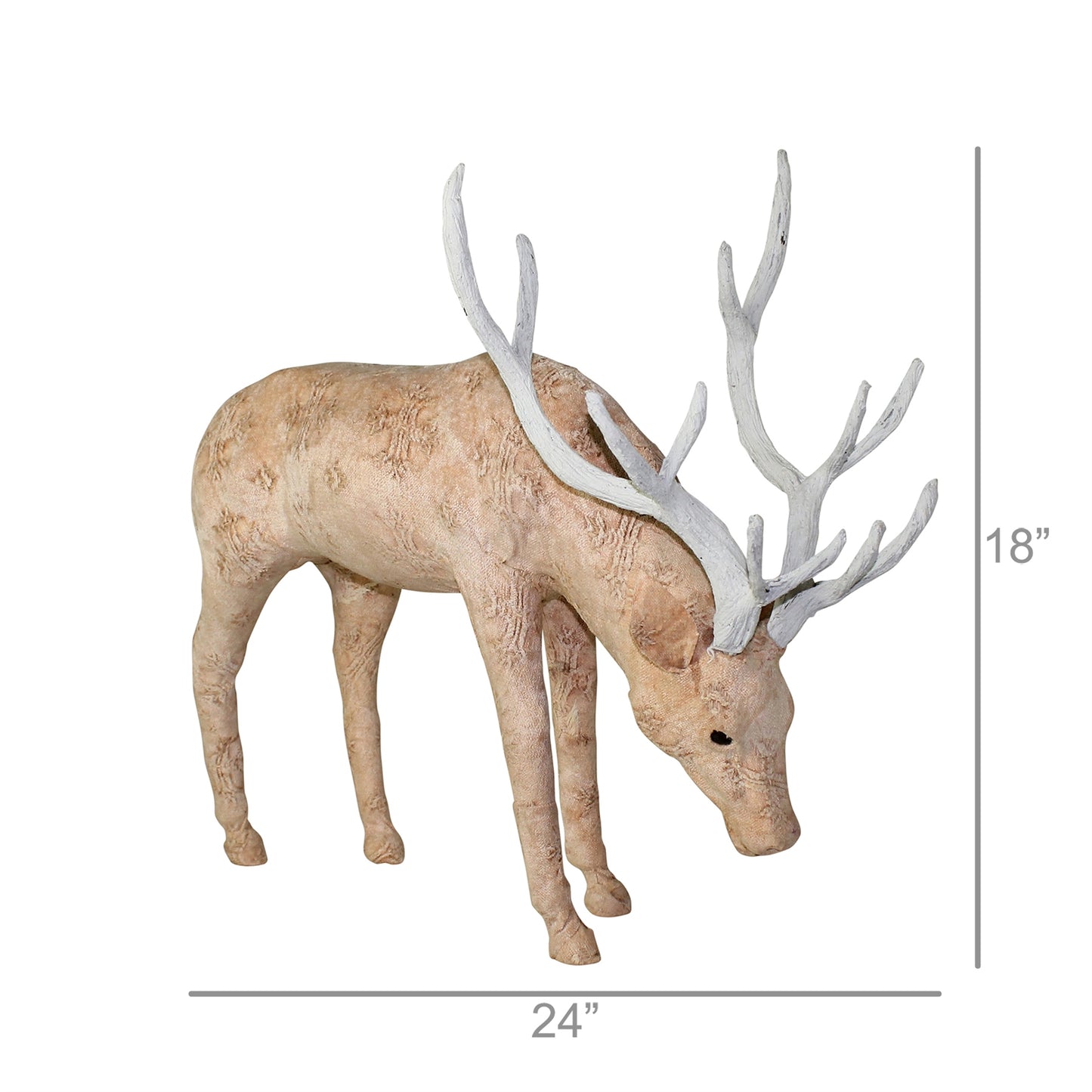 Blush Stag Grazing- Ex Large - Stonewashed Pink By HomArt | Animals & Pets | Modishstore - 4