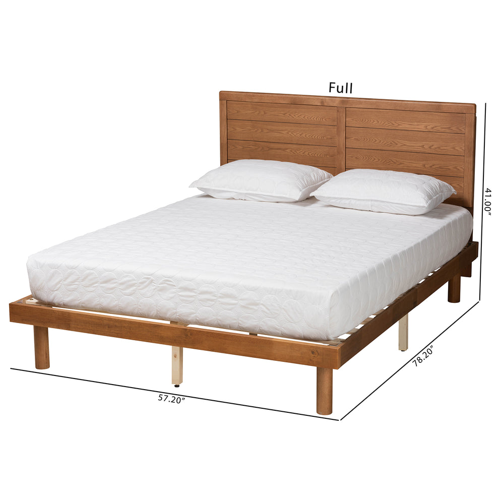 Baxton Studio Daina Mid-Century Modern Ash Walnut Finished Wood Queen Size Platform Bed | Beds | Modishstore - 8