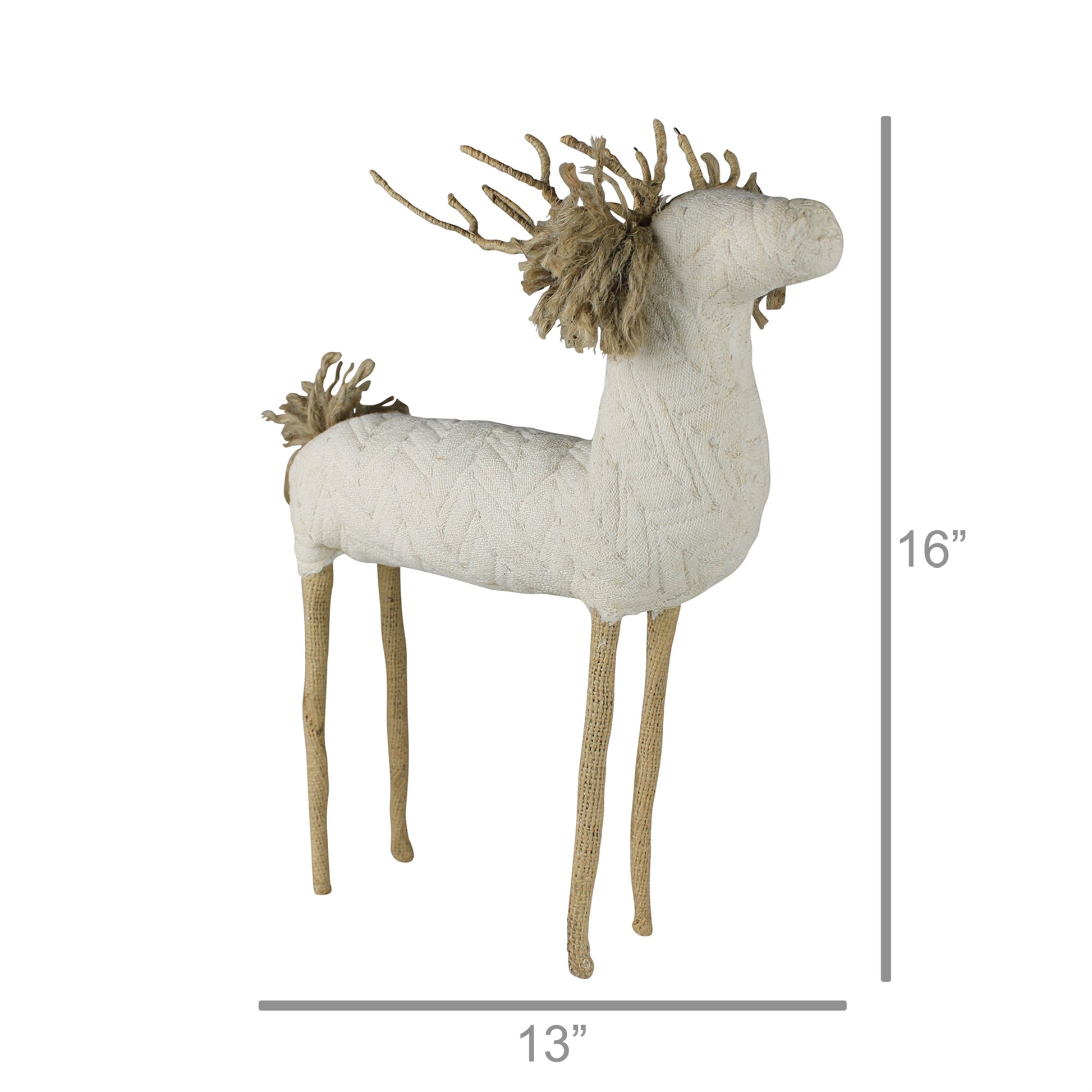 Nord Stag, White Quilt - Large Set Of 4 By HomArt | Animals & Pets | Modishstore - 2