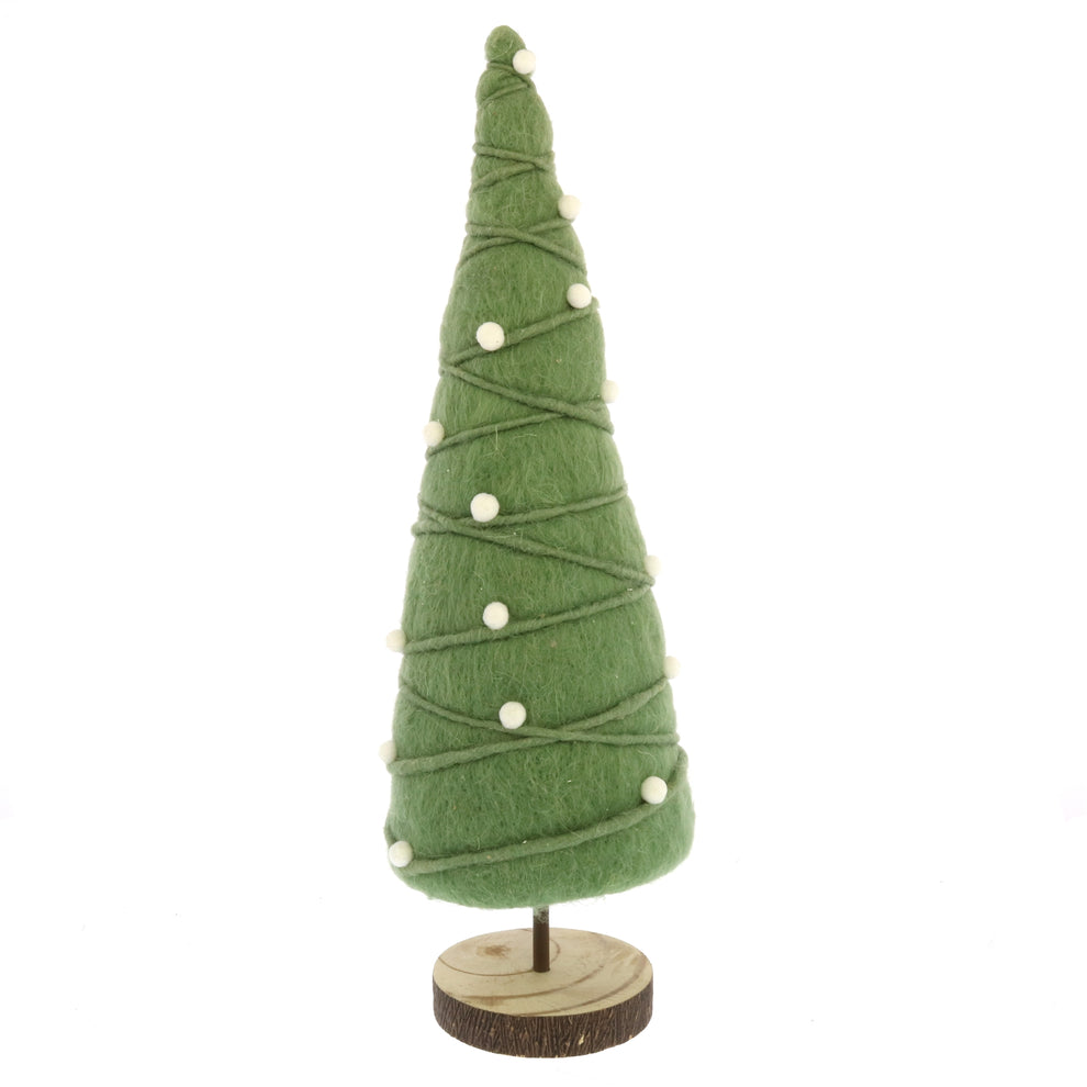 Felt Tree with White Balls - Large - White Set Of 4 By HomArt | Tabletop Trees | Modishstore - 3
