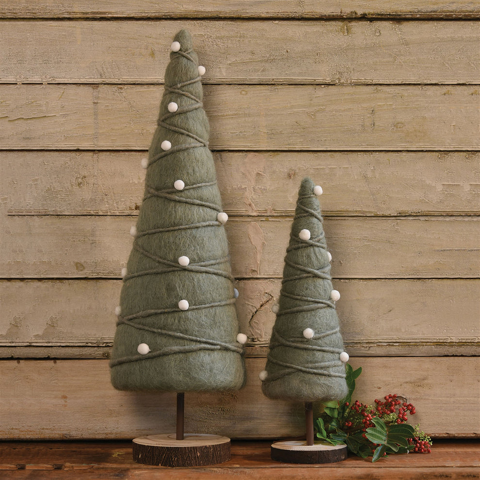 Felt Tree with White Balls - Large - White Set Of 4 By HomArt | Tabletop Trees | Modishstore - 2