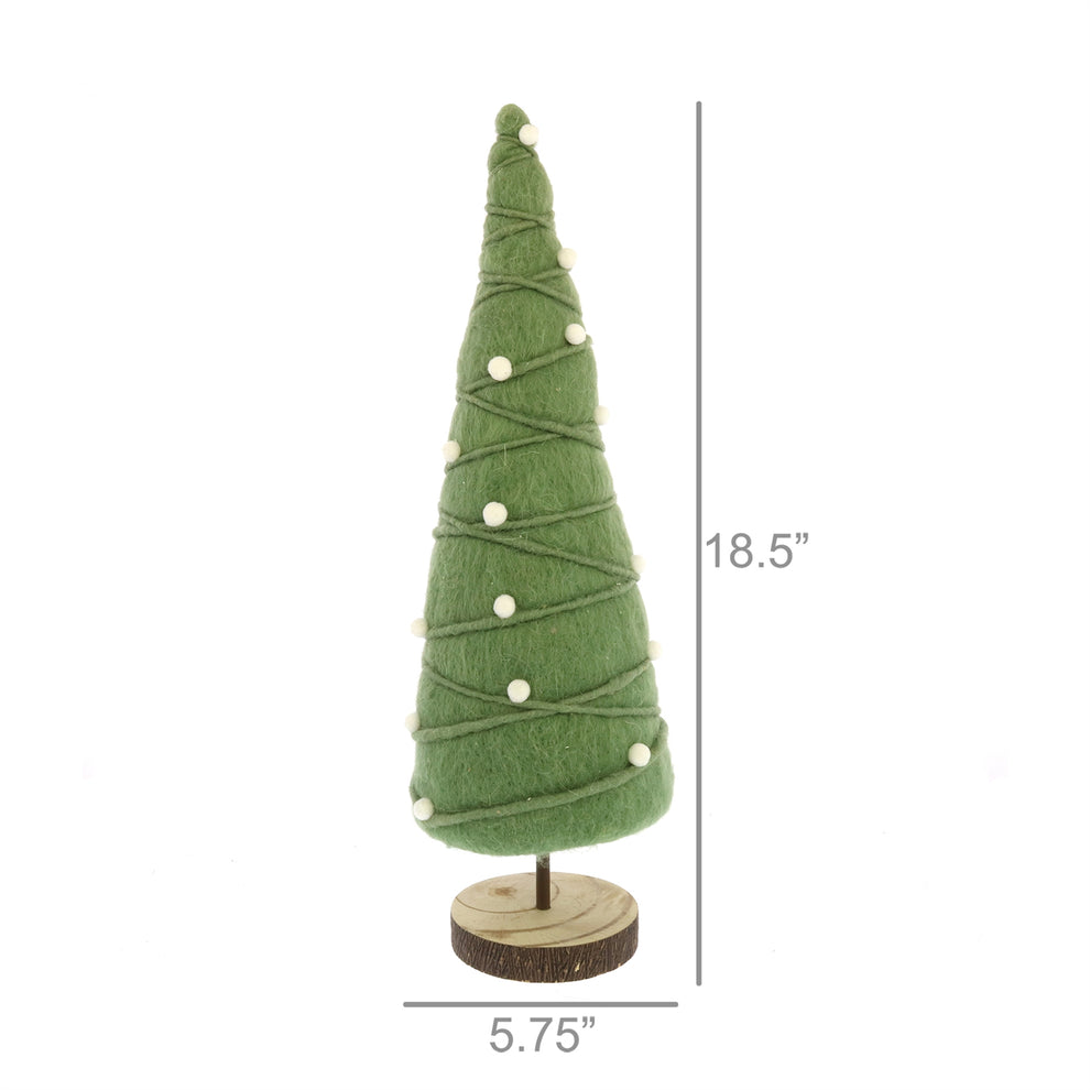 Felt Tree with White Balls - Large - White Set Of 4 By HomArt | Tabletop Trees | Modishstore - 4