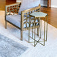 Apex Side Table, Brass & White Marble By HomArt | Side Tables | Modishstore - 1