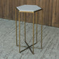 Apex Side Table, Brass & White Marble By HomArt | Side Tables | Modishstore - 2