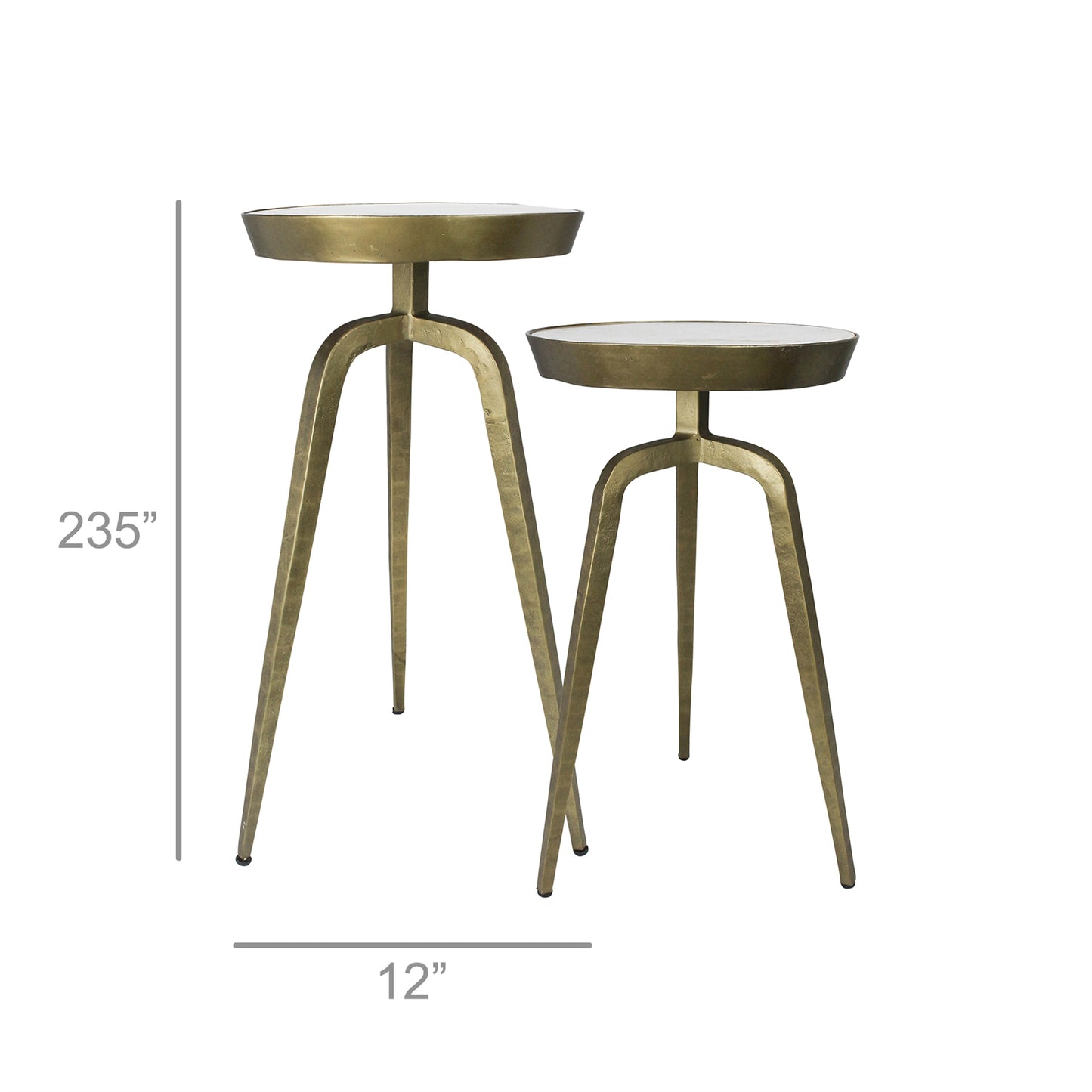 Walker Side Tables, Brass & Marble - Set of 2 By HomArt | Side Tables | Modishstore - 3