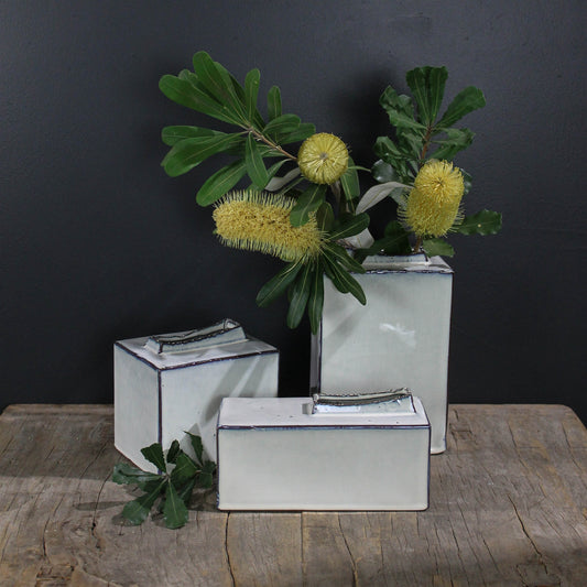 Britta Vase, Ceramic - Tall Rectangle Set Of 4 By HomArt | Vases | Modishstore