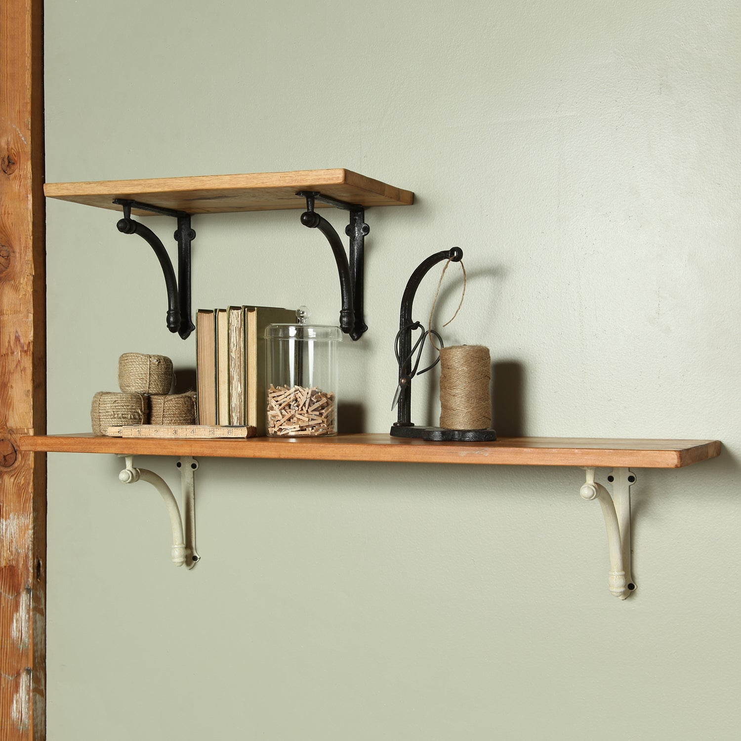 Williamsburg Shelf - 36 in - Antique Black Set Of 4 By HomArt | Wall Shelf | Modishstore - 1