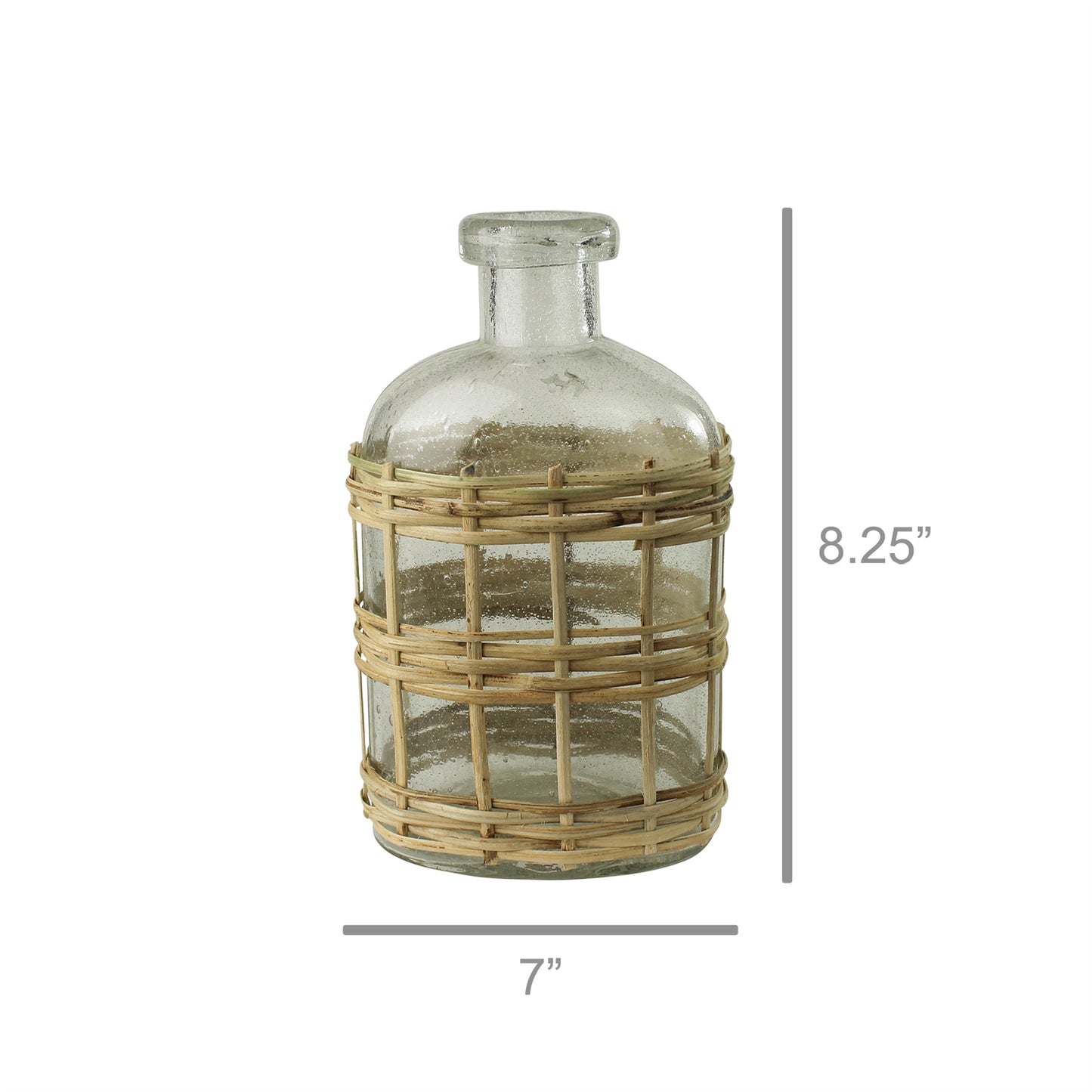 Cairo Bottle, Glass & Rattan - Small Set Of 4 By HomArt | Bottles & Jugs | Modishstore - 2