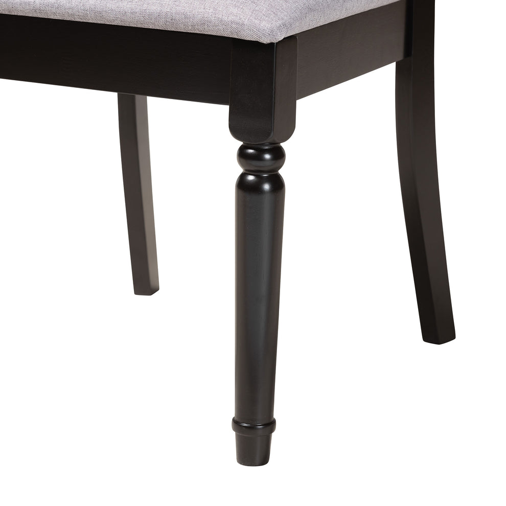 Baxton Studio Jessie Modern Grey Fabric and Dark Brown Finished Wood 5-Piece Dining Set | Dining Sets | Modishstore - 9