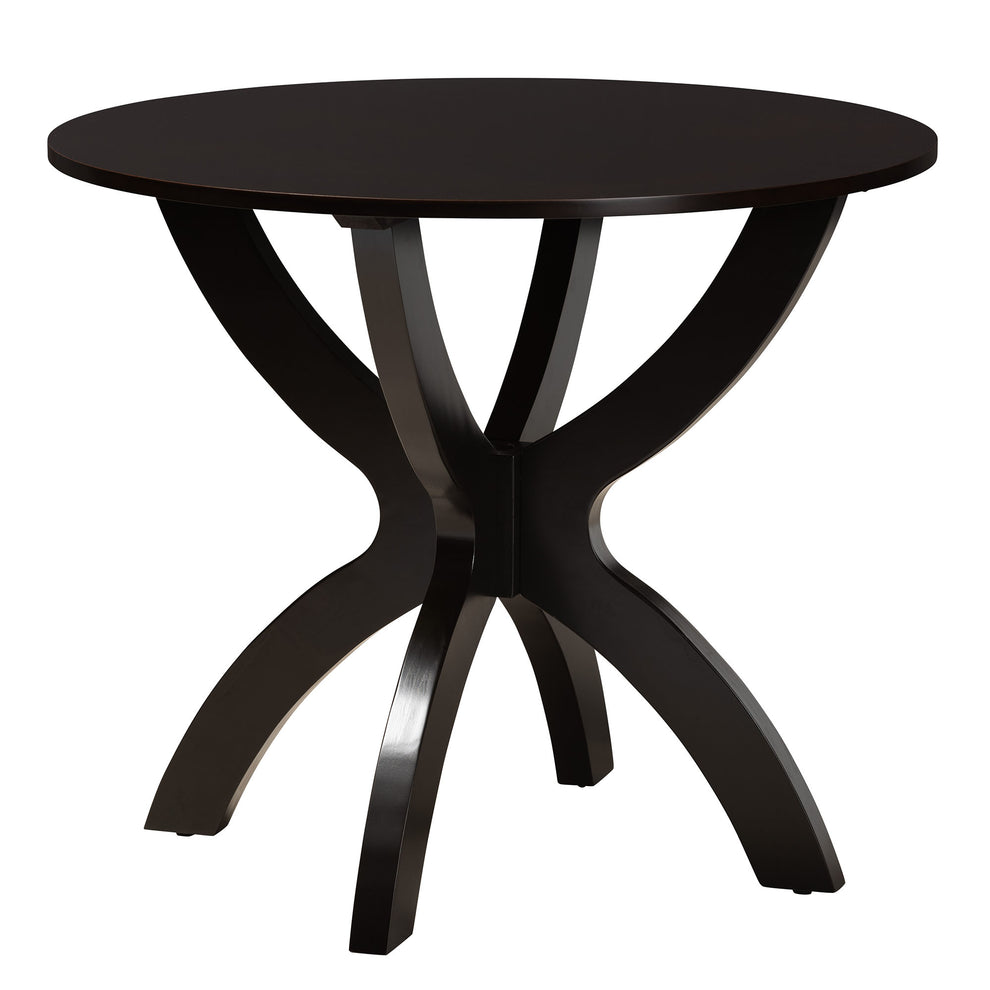 Baxton Studio Velia Modern Grey Fabric and Dark Brown Finished Wood 5-Piece Dining Set | Dining Sets | Modishstore - 6