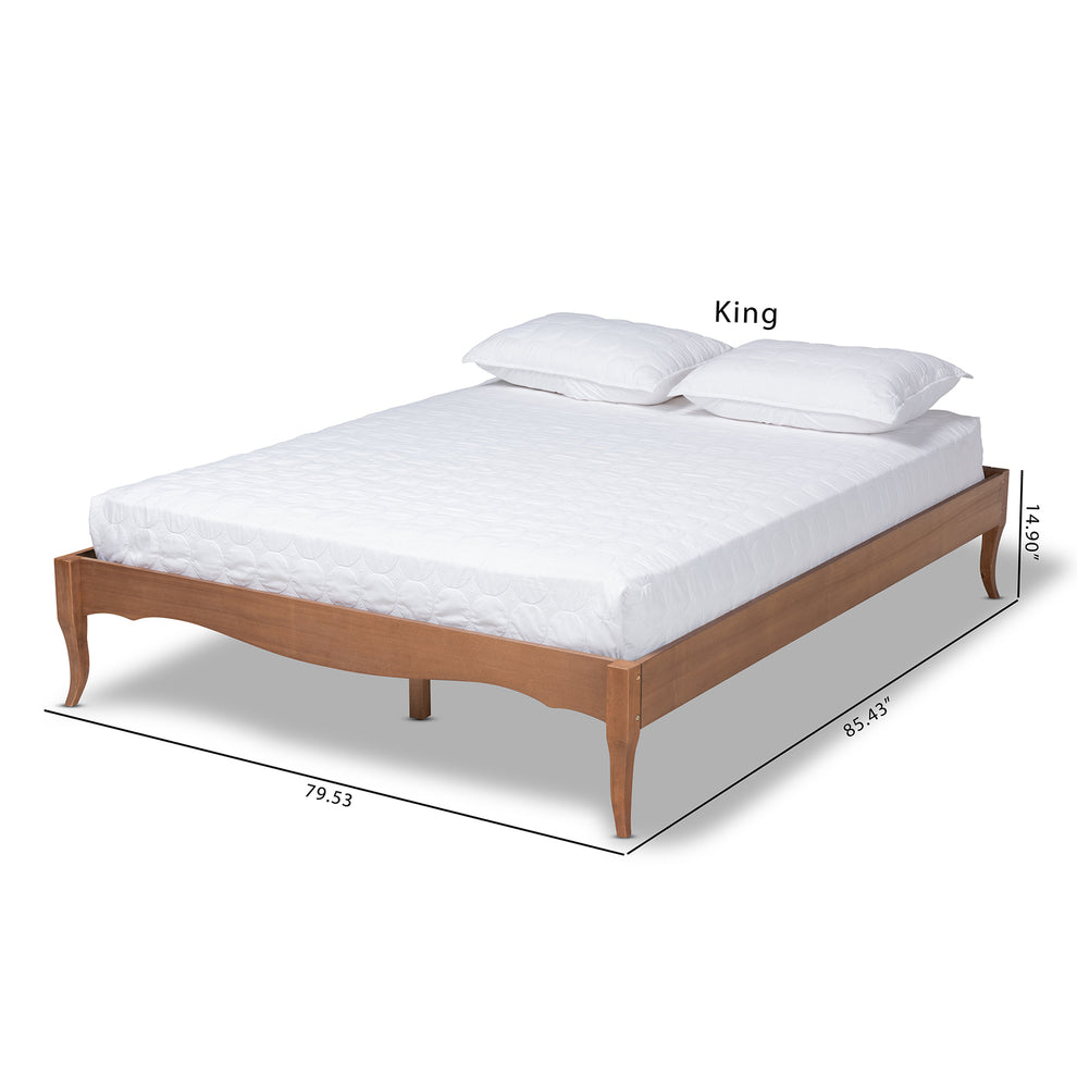 Baxton Studio Marieke Vintage French Inspired Ash Wanut Finished Full Size Wood Bed Frame | Beds | Modishstore - 3