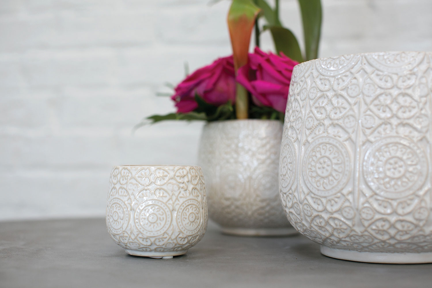 Francis Pot Set of 8 By Accent Decor | Planters, Troughs & Cachepots | Modishstore - 6