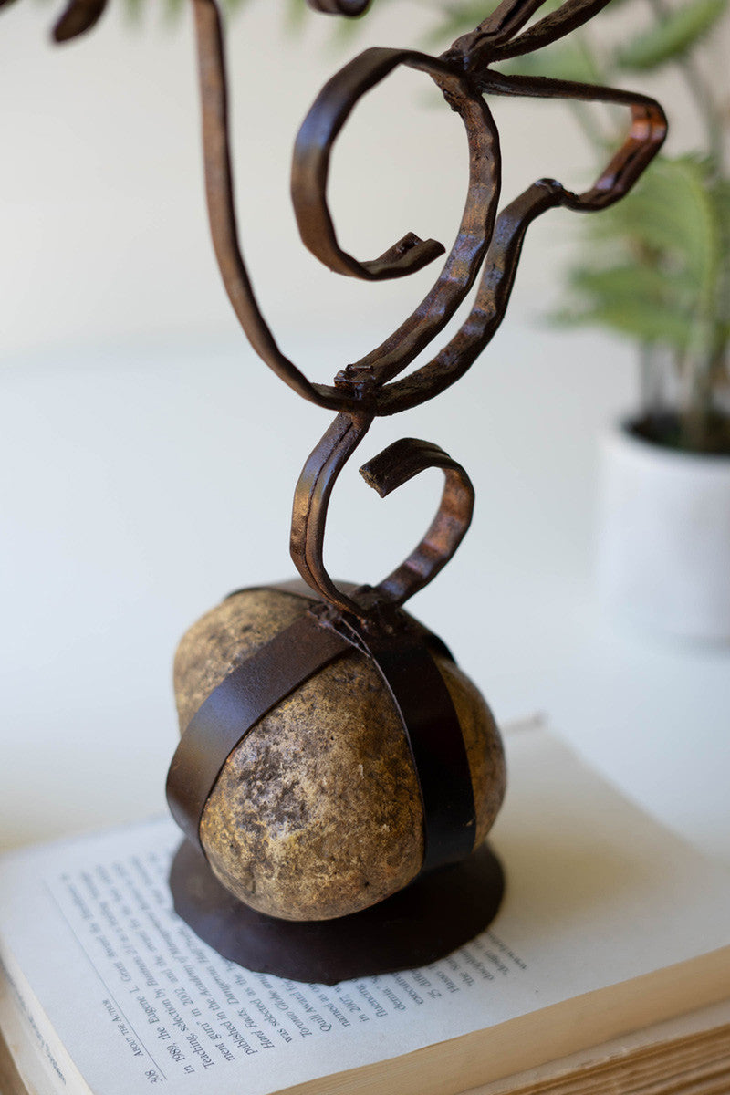 Sister Clara Metal Peace Dove On Caged Rock Base (Min 2) By Kalalou | Ornaments | Modishstore - 2