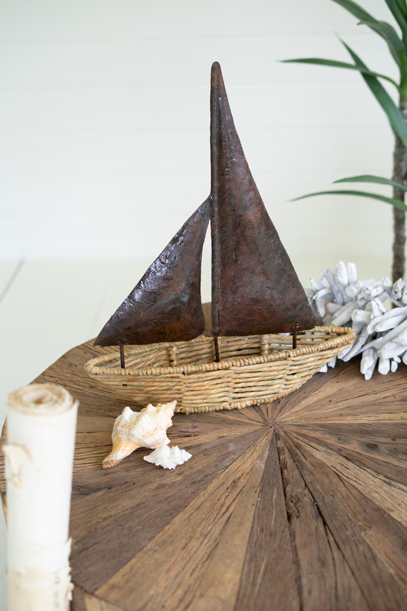 Seagrass Boat With Hand Hammered Metal Sails