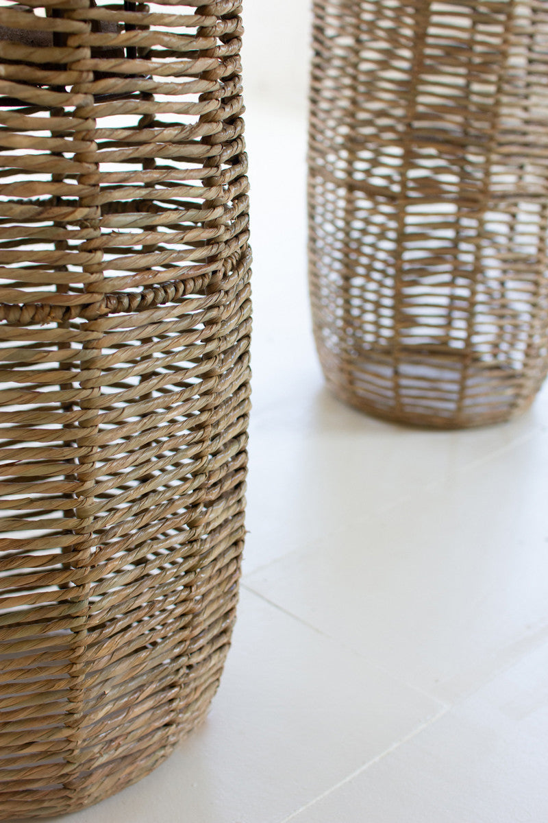 Woven Seagrass Barrel Planters Set Of 2 By Kalalou | Planters, Troughs & Cachepots | Modishstore - 2
