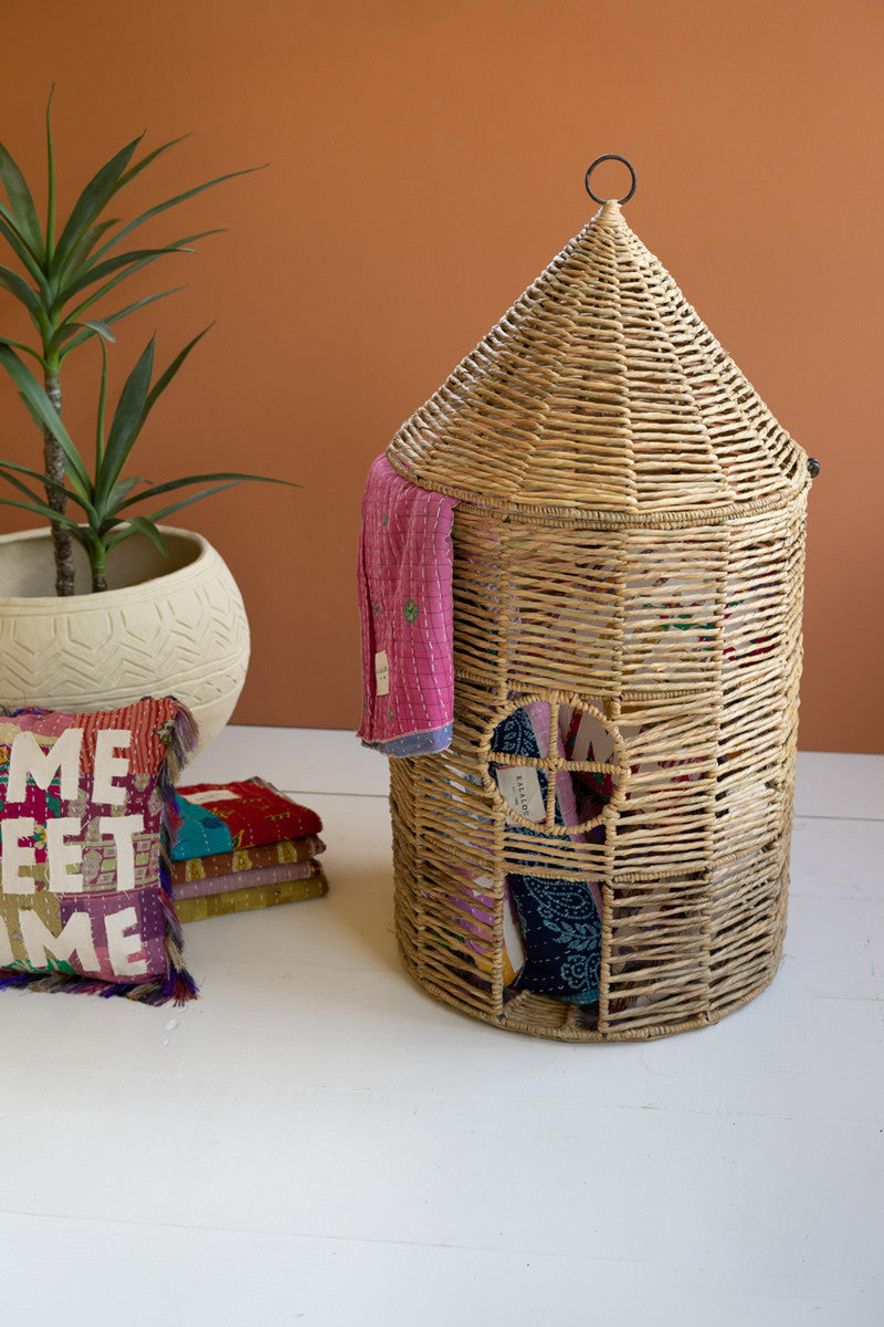Woven Seagrass House Basket With Lid By Kalalou | Bins, Baskets & Buckets | Modishstore