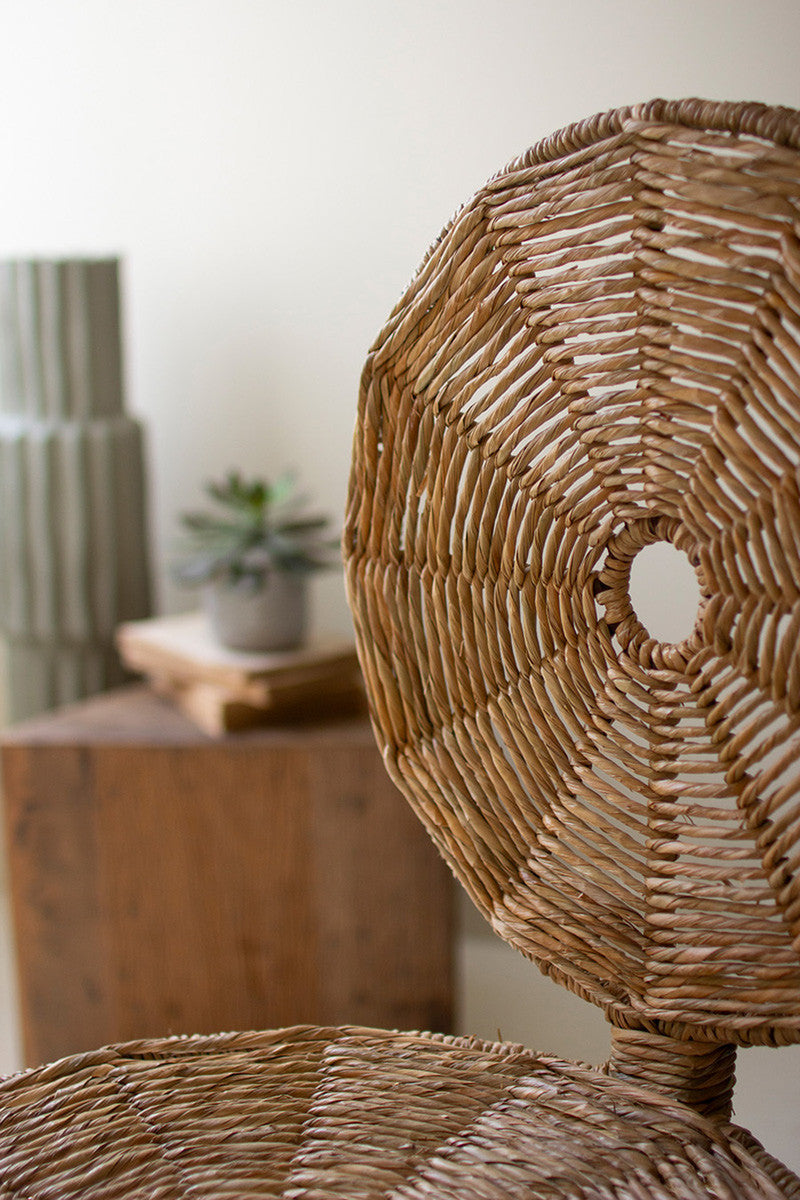 Woven Seagrass And Iron Statement Chair By Kalalou | Accent Chairs | Modishstore - 2