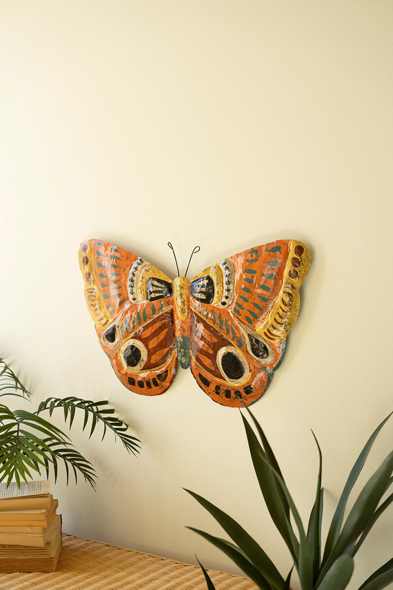 Painted Metal Butterfly Wall Art By Kalalou | Wall Decor | Modishstore - 2