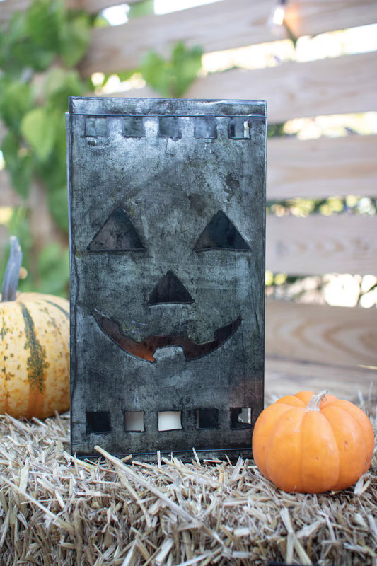 Tin Bag Jack-O-Lantern Luminary By Kalalou