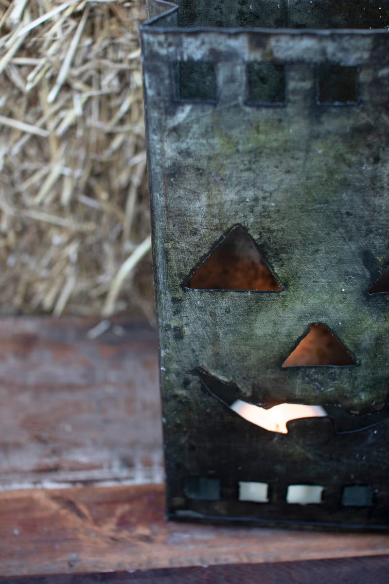 Tin Bag Jack-O-Lantern Luminary By Kalalou