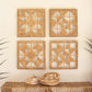 Set Of Four Seagrass And Iron Quilt Pattern Wall Art By Kalalou