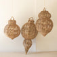 Set Of Three Large Woven Seagrass And Iron Ornaments By Kalalou