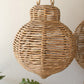 Set Of Three Large Woven Seagrass And Iron Ornaments By Kalalou
