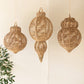 Set Of Three Large Woven Seagrass And Iron Ornaments By Kalalou