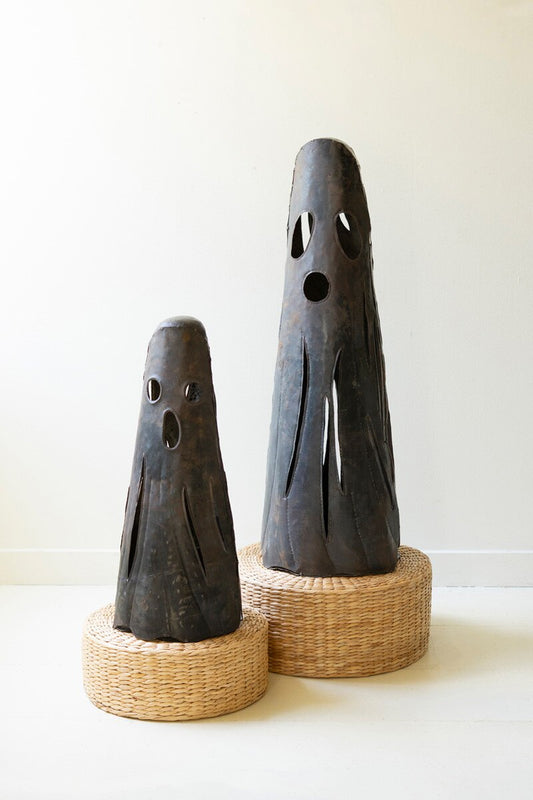 Set Of Two Rustic Iron Ghost Luminaries By Kalalou