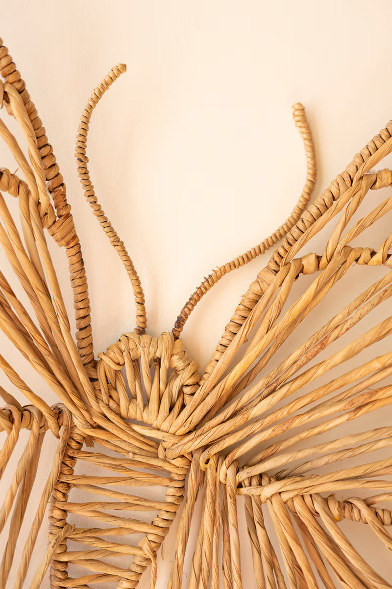Seagrass And Iron Butterfly Wall Decor By Kalalou