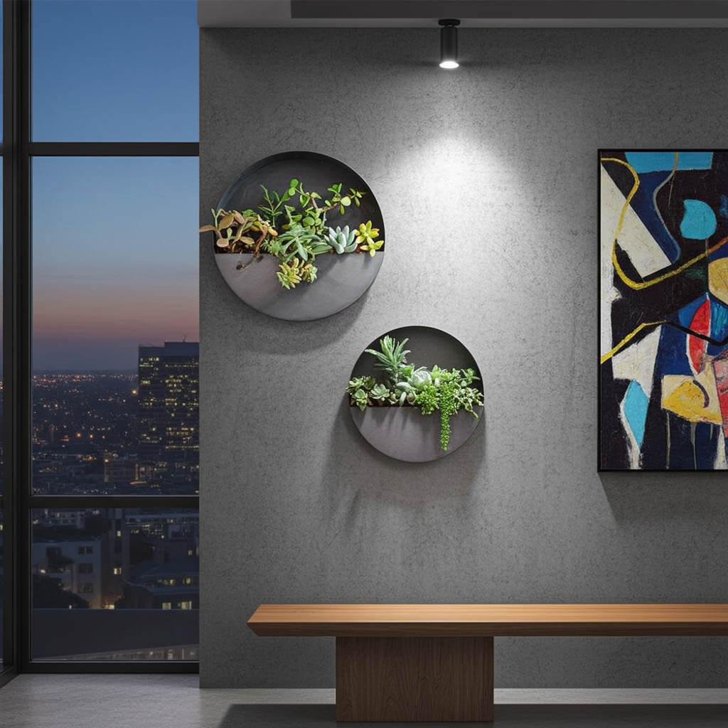 Wall Planters, Iron Indoor/Outdoor Circle & Semi Circle