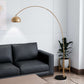 Leisuremod Arco Mid-Century Modern Arched Floor Lamp 75.6" Height with Black Round Marble | Floor Lamps | Modishstore