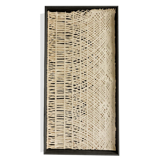 Shadow Box w/ Curva Ellipse Paper, Satin Black Frame By Gold Leaf