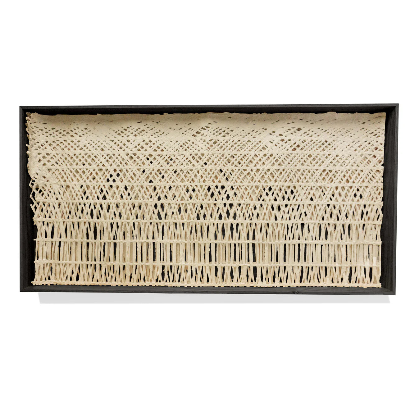 Shadow Box w/ Curva Ellipse Paper, Satin Black Frame By Gold Leaf
