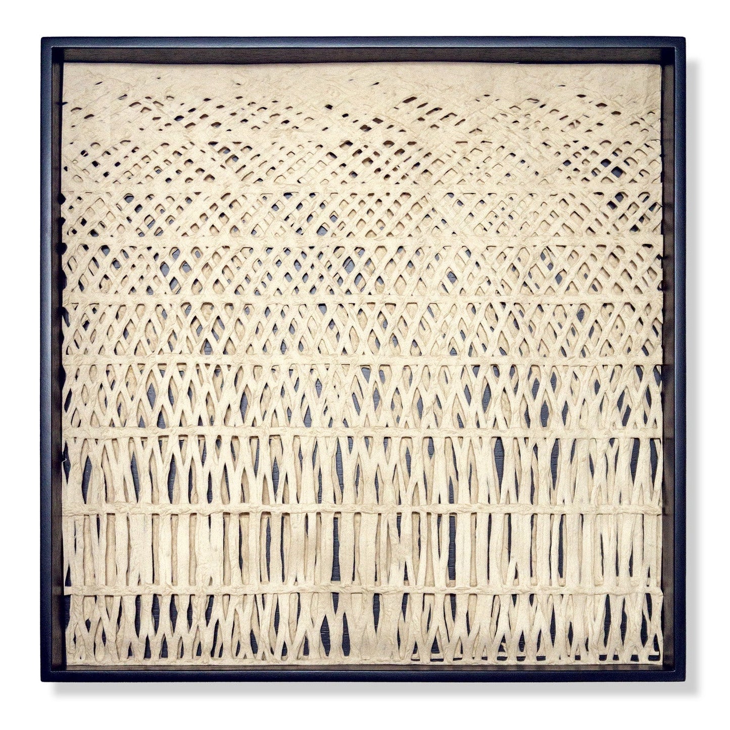 Shadow Box w/ Curva Paper, Satin Black Hardwood By Gold Leaf | Wall Art | Modishstore - 1