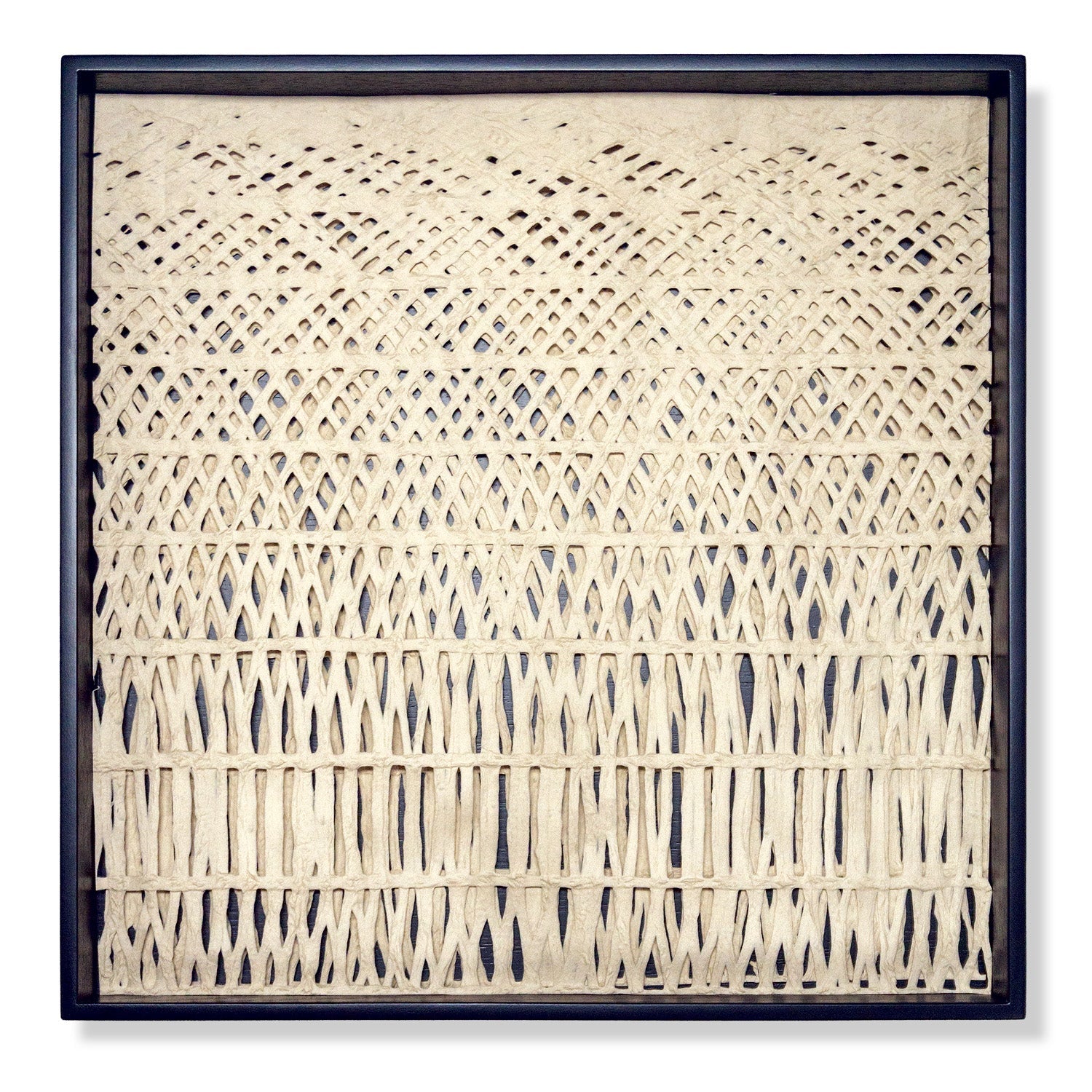 Shadow Box w/ Curva Paper, Satin Black Hardwood By Gold Leaf | Wall Art | Modishstore - 1