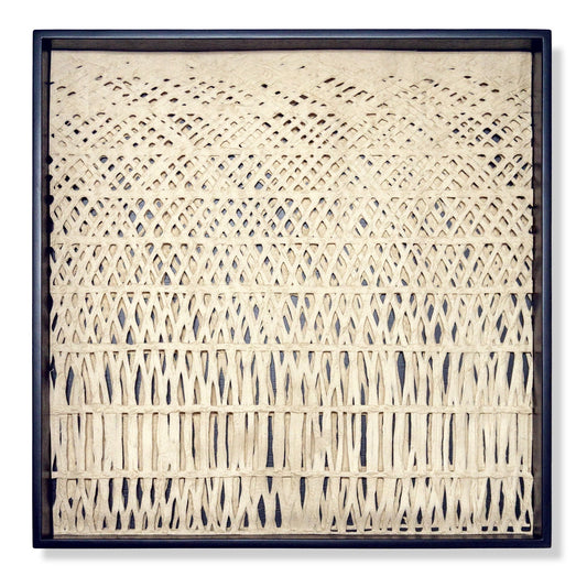 Shadow Box w/ Curva Paper, Satin Black Hardwood By Gold Leaf | Wall Art | Modishstore - 1