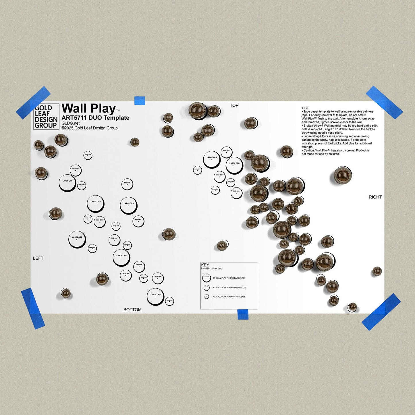 Template Kit - DUO Orb, ~59"W By Gold Leaf | Wall Art | Modishstore - 8