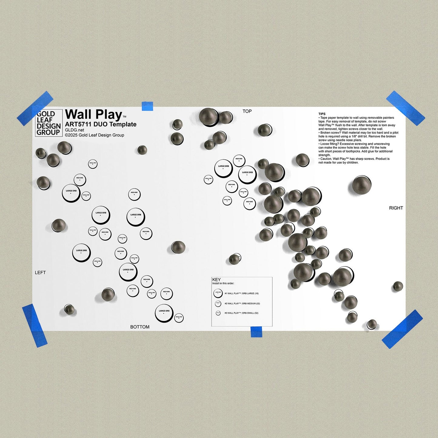 Template Kit - DUO Orb, ~59"W By Gold Leaf | Wall Art | Modishstore - 14